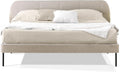 EVERGREENWEB Madrid Letto matrimoniale 160 × 200 cm Beige, 12 doghe in legno, testiera trapuntata, 6 piedi, tessuto