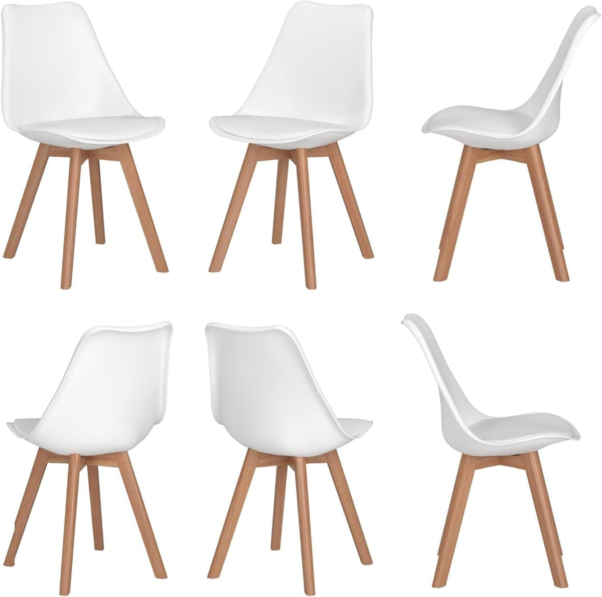 Sedia sinlikon, 6 sedie, legno massello, ergonomica