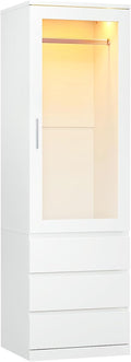 Armadio guardaroba Dripex, 50 × 48 × 180 cm, 3 cassetti, Bianco, legno, per camera da letto