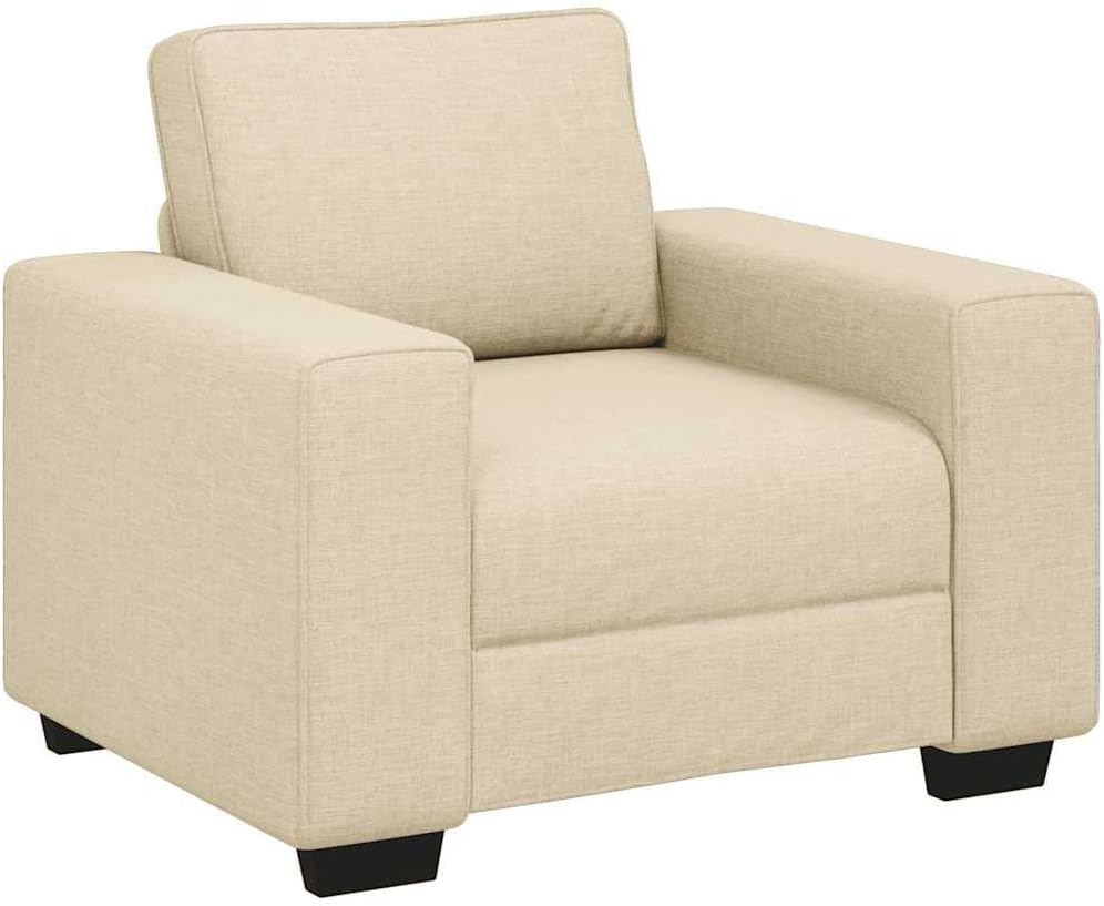 vidaXL Poltrona, 100 × 77 × 82 cm, Crema, tessuto, per soggiorno