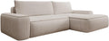 Vente-unique Divano letto, ZOMELA, 264 × 162 × 87 cm, Beige, velluto, per soggiorno