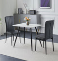 Hallowood Furniture Set da pranzo, 2 sedie, 75 × 80 × 60 cm, 96 × 42 × 56 cm, Nero, similpelle, per sala da pranzo e cucina