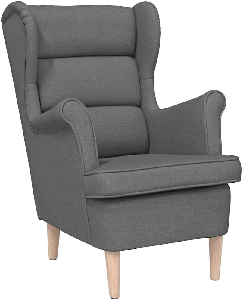 vidaXL Poltrona, 74 × 84 × 100 cm, Grigio scuro, tessuto, per soggiorno