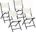 Baroni Home Set di sedie da pranzo, 4 sedie, 45 × 45 × 80 cm, Beige, tessuto, pieghevole, per giardino e terrazzo