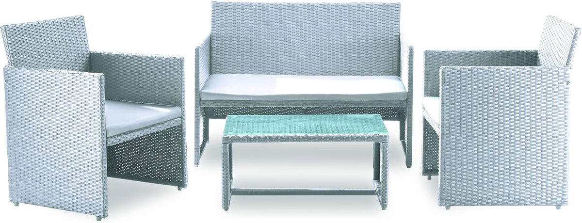 Divano Linea Garden Friend, 2 poltrone, Bianco, per soggiorno