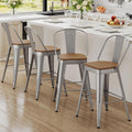 Sgabello Andeworld, 4 sgabelli, 14,5 × 36,1 cm, metallo, per sala da pranzo e cucina