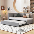 Divano letto NovaFurnish, Grigio, 180 × 200 cm, velluto, tessuto, imbottito, per soggiorno