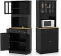 Credenza KOMFOTTEU, regolabile, 170 cm, 2 cassetti, Nero, legno, per soggiorno e sala da pranzo