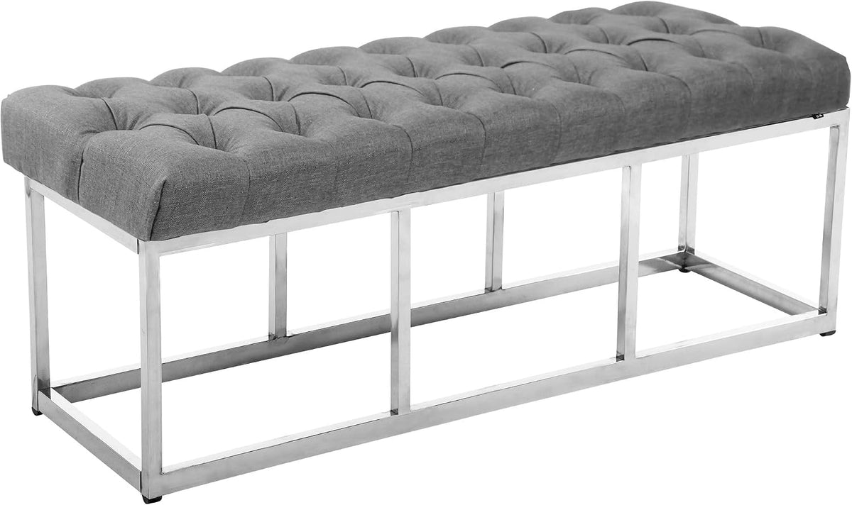CLP Panca, 120 cm, Grigio, acciaio inox, per ufficio