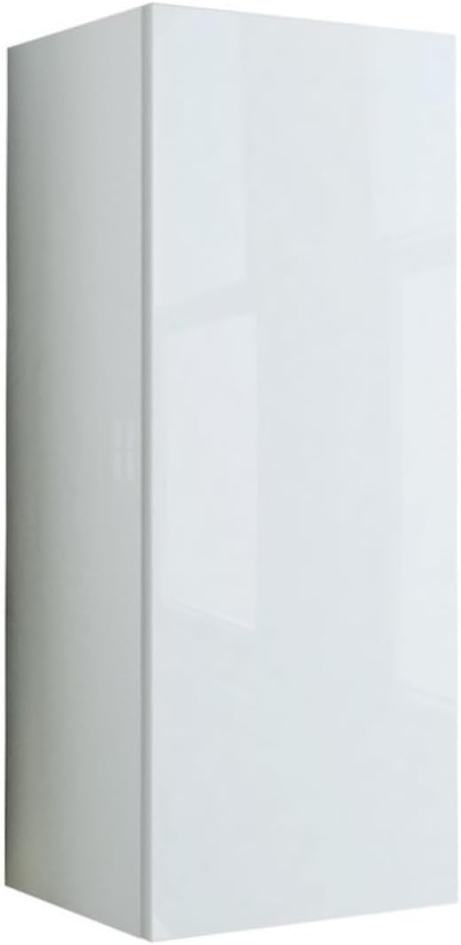 Vetrina pensile, 30 × 74 cm, Bianco, MDF, per bagno