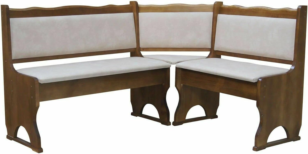 Panca k koma, Beige, legno massello, pelle