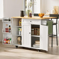 Isola da cucina Xbro, 130 × 75 × 88 cm, Bianco, MDF, per sala da pranzo e cucina