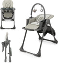 Seggiolone kk Kinderkraft, reclinabile, regolabile, pieghevole, con poggiapiedi, 2 in 1, Grigio, ergonomico