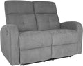 Divano Mediawave, 2 posti, 2 poltrone, 130 × 77 × 64 cm, Grigio, reclinabile, con poggiapiedi, per soggiorno