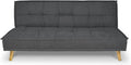 SAMIRA Divano letto, Bart, 3 posti, 180 × 106 cm, Grigio scuro, tessuto, per soggiorno