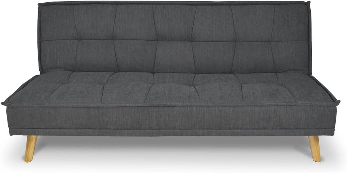 SAMIRA Divano letto, Bart, 3 posti, 180 × 106 cm, Grigio scuro, tessuto, per soggiorno