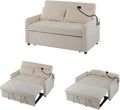 Divano letto Billg, trasformabile, regolabile, pieghevole, con porta USB, 2 posti, 3 in 1, ciniglia, tessuto, con cuscini, per soggiorno
