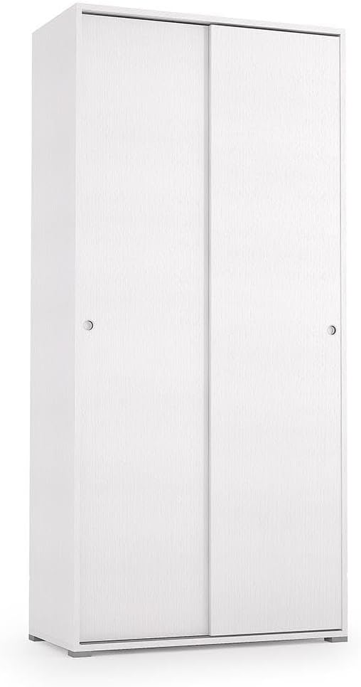 Armadio Kiamami Valentina, regolabile, 4 ripiani, Bianco, legno
