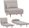 Divano EVERGREENWEB MATERASSI & BEDS, con cuscino, regolabile, pieghevole, con poggiapiedi, Beige, legno, tessuto, per soggiorno