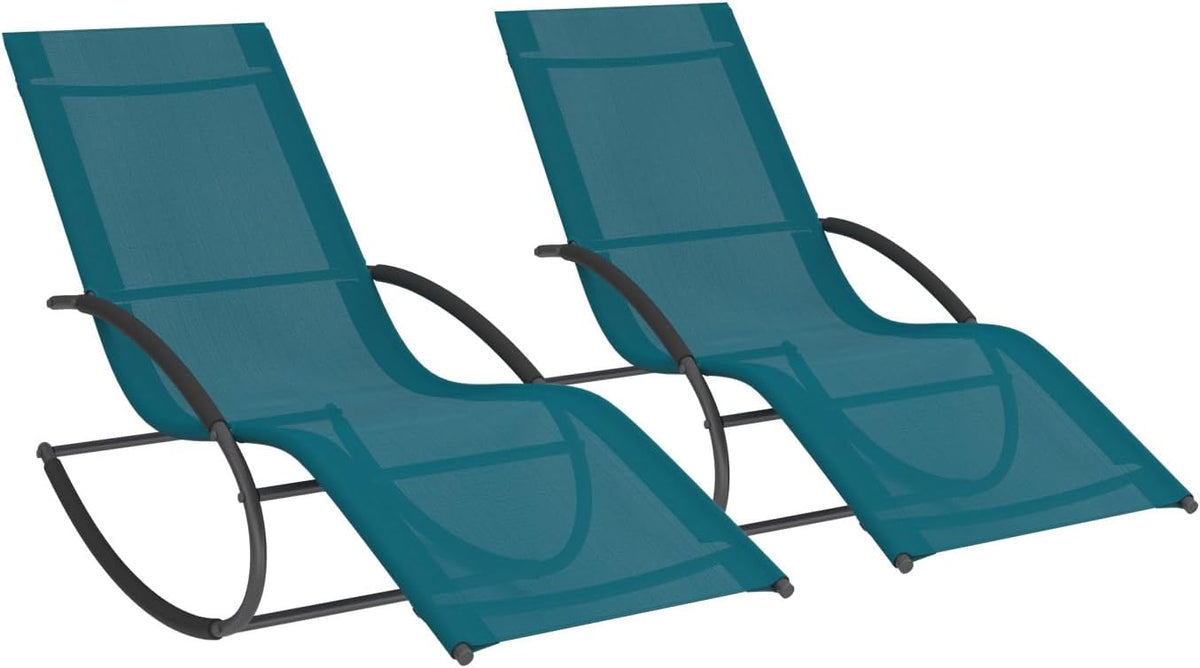 Set di sedie da pranzo IDMarket, Grigio/Antracite/Blu, 2 sedie, per giardino e terrazzo