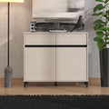 Credenza Dmora, 2 cassetti, 2 ripiani, 106 × 40 × 90 cm, legno, Crema, per soggiorno