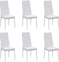 Sedia Stanew, 43 × 40 × 97 cm, Bianco, 6 pezzi, imbottito, metallo, per sala da pranzo e cucina