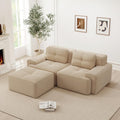 Divano angolare Cayipng, 32D, 74+, 2 posti, Beige, con cuscini, con braccioli, per soggiorno