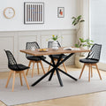 Set da pranzo GrandCA HOME, 140 cm, 4 sedie, Nero, legno, polipropilene, per sala da pranzo e cucina
