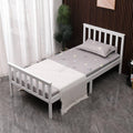 Struttura letto WestWood, singolo, Bianco, 198 × 98 × 82 cm, 208 × 158 × 82 cm, legno, con pediera, con rete a doghe, per camera da letto