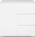AVANTI TRENDSTORE Cassettiera, 3 cassetti, 80 × 80 × 40 cm, Bianco, legno