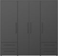 AVANTI TRENDSTORE Armadio, 4 ante, 4 cassetti, 206 × 200 × 59 cm, legno