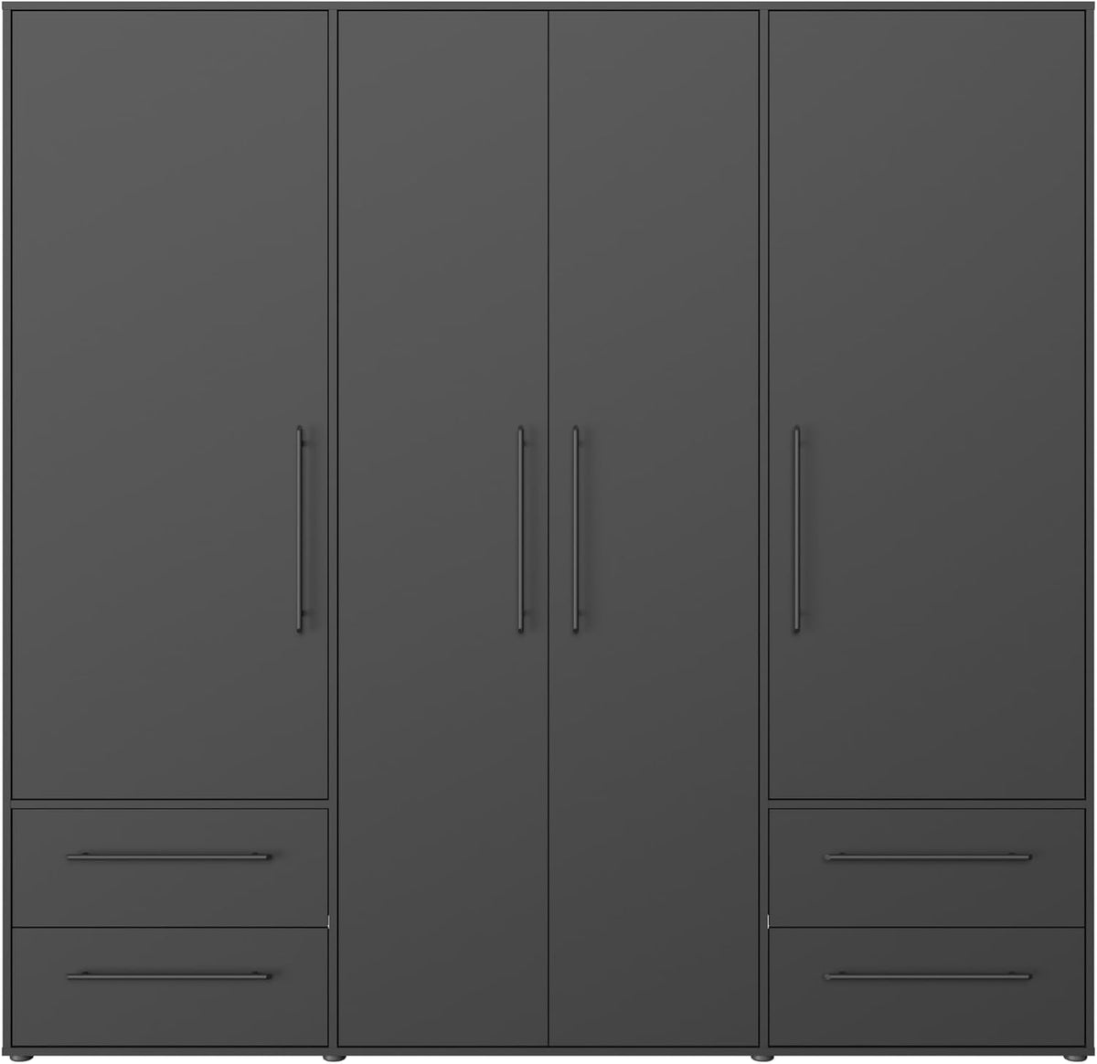 AVANTI TRENDSTORE Armadio, 4 ante, 4 cassetti, 206 × 200 × 59 cm, legno