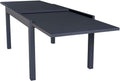 milani home Tavolo da pranzo da giardino, 270 × 90 cm, Antracite, 10 posti, allungabile, alluminio, per giardino e terrazzo