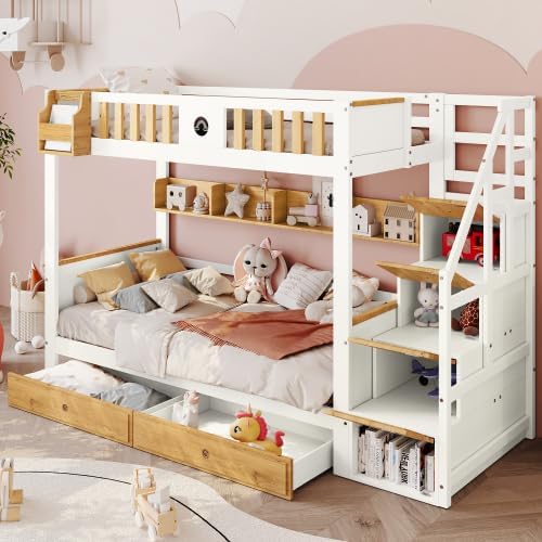 KUAKE Letto a castello, 2 posti, legno, misura 90 × 200, per camera da letto