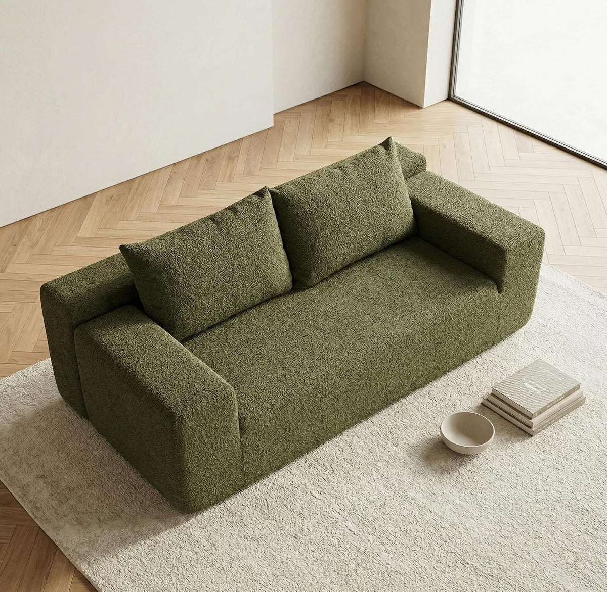 Divano Galyar, 2 posti, Verde, 180 cm, per soggiorno