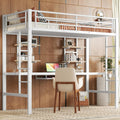 Letto a soppalco Moimhear, 90 × 200cm, Bianco, metallo, per camera da letto