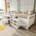 Struttura letto vutizal, 90 × 200 cm, Bianco, legno, per camera da letto