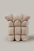 Sgabello Wool4life, 50 × 40 × 50 cm, Beige, tessuto