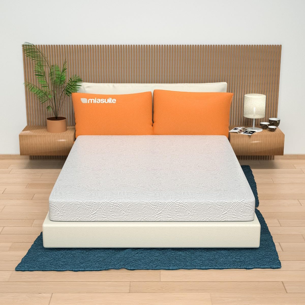 MiaSuite H14 Materasso una piazza e mezza 120 × 190 cm, altezza 14 cm, semi-rigido, sfoderabile, waterfoam