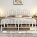 Yaheetech Struttura letto, matrimoniale, 160 × 200 cm, Bianco, metallo, per camera da letto
