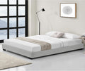Letto Corium, 180 × 200 cm, Bianco, matrimoniale, con rete a doghe, imbottito, similpelle, per camera da letto