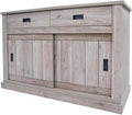 Credenza Arreditaly, 150 × 50 × 95,5 cm, Rovere, 2 cassetti, 2 ante, 4 ripiani, con ante scorrevoli, per soggiorno e sala da pranzo