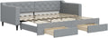 vidaXL Divano letto, 90 × 200cm, Grigio chiaro, tessuto, per soggiorno