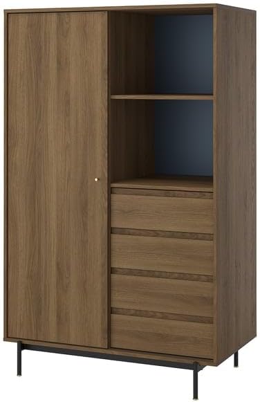 Armadio guardaroba Protuning, Noce/Marrone, 118 × 64 × 190 cm, legno, per camera da letto