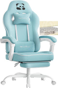 Sedia da ufficio WOLTU, 52 × 49,5 cm, tessuto, Blu, con cuscino, regolabile, con ruote, per ufficio