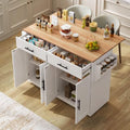 Armadio Huayz, Bianco, 91 cm, legno, pieghevole, con ruote, per sala da pranzo e cucina