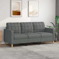 Divano Homgoday, 180 cm, Grigio scuro, 3 posti, tessuto, per soggiorno
