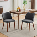 Sedia RBFGYIOP, Grigio scuro, set 2 pezzi, regolabile, legno, lino, per sala da pranzo e cucina