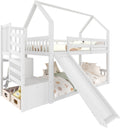 Letto a castello Azkoeesy, Bianco, 90 × 200cm, legno, per camera da letto