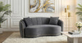 Divano, 2 posti, Grigio scuro, 232,4 × 109,2 × 81,3 cm, 185,4 × 109,2 × 81,3 cm, velluto, per soggiorno
